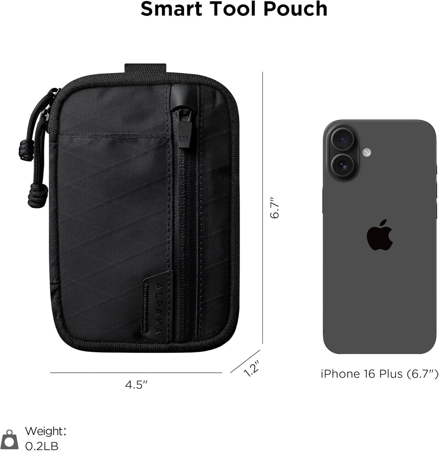 ALPAKA Admin Pouch Pro EDC Organizer - Small Tool Pouch with Smooth Zipper, Weatherproof Storage for Electronics, Cables, Travel Accessories - Black Axogrid 300D Fabric