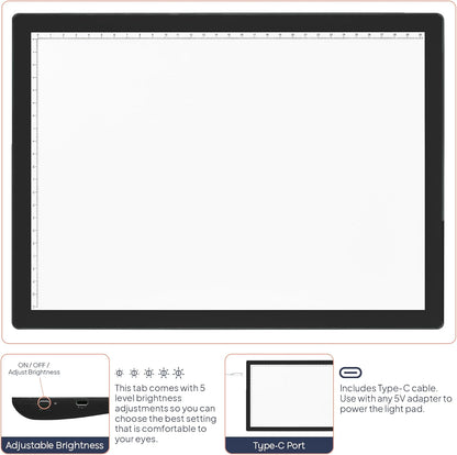 iVyne Rechargeable A4 Light Pad for Tracing & Weeding - LED Light Board for Weeding Vinyl - for Cricut Vinyl Weeding Tools - Ultra-Thin & Portable - Perfect for Artists & Crafters - Pink
