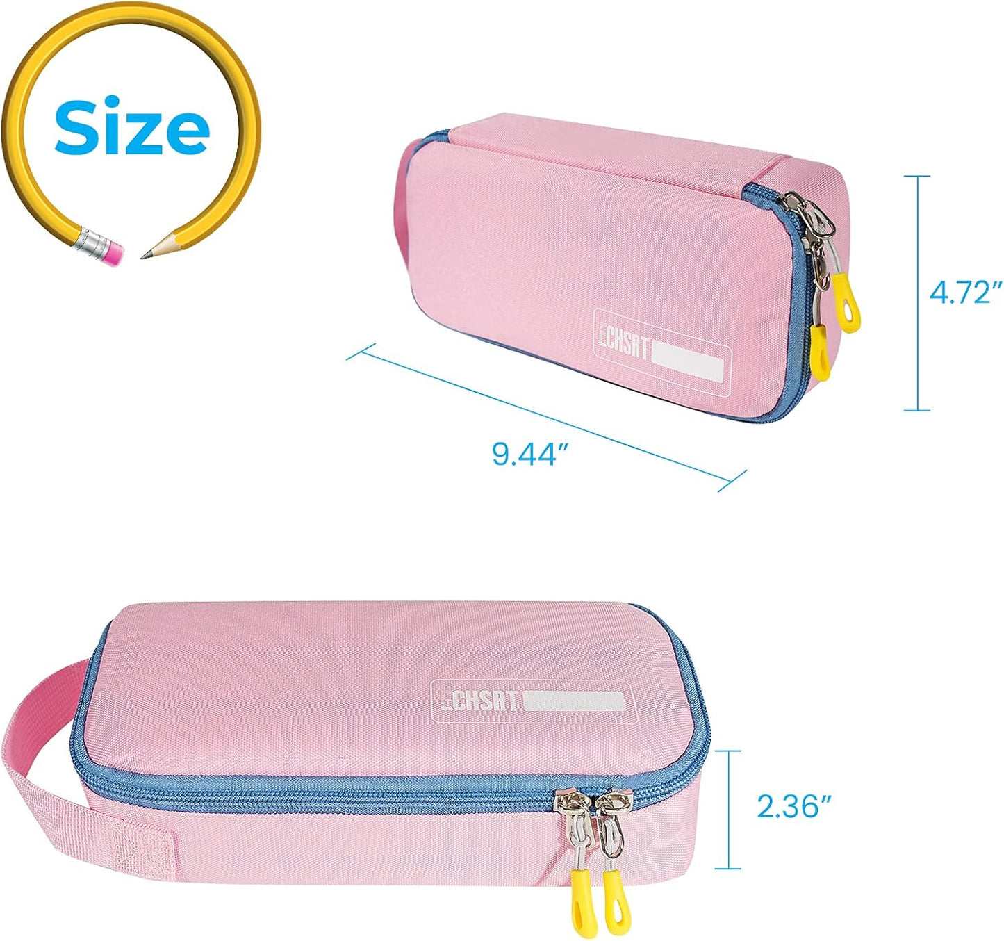 ECHSRT Large Pencil Case, Aesthetic Pen Pouch with Big Capacity, Minimalist Portable Stationery Bag with Handle for Office Organizer Aesthetic Pencil Cases