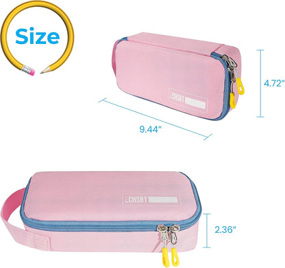 ECHSRT Large Pencil Case, Aesthetic Pen Pouch with Big Capacity, Minimalist Portable Stationery Bag with Handle for Office Organizer Aesthetic Pencil Cases