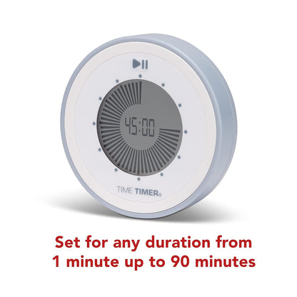 Time Timer Twist 90-Minute Digital Countdown Clock — for Kids Classroom Learning, Homeschool Study Tool, Teachers Desk Clock, Exercise and Kitchen Timer (Lake Day Blue)