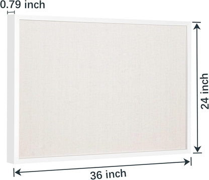 OWLKELA 12"x16" inch Bulletin Board with Linen, White Wood Style Frame, with 10 Pushpins, Linen Cork Board, Ideal for School, Home & Office