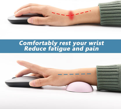Ergonomic Mouse Wrist Rest Pad, Small Gel Mouse Keyboard Support Cushion Non-Slip Base, for Easy Typing and Wrist Pain Relief Office Computer, Laptop, PC Gaming (Blue)