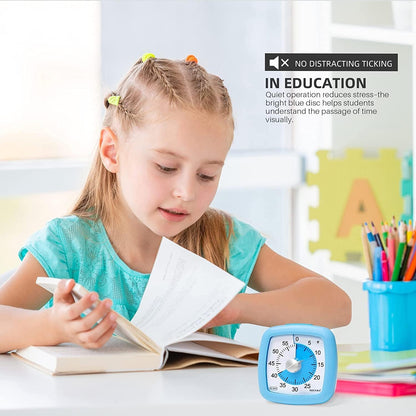 Secura 60-Minute Visual Timer, Silent Study Timer for Kids and Adults, Time Clocks, Time Management Countdown Timer for Teaching (Black & Cloud)