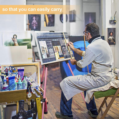 Art Easel Stand for Painting and Sign - RRFTOK 17 to 66 Inch Adjustable Aluminum Tripod Easels for Display, Portable Canvas and Poster Stand with Carry Bag for Beginners, Students and Classroom Use