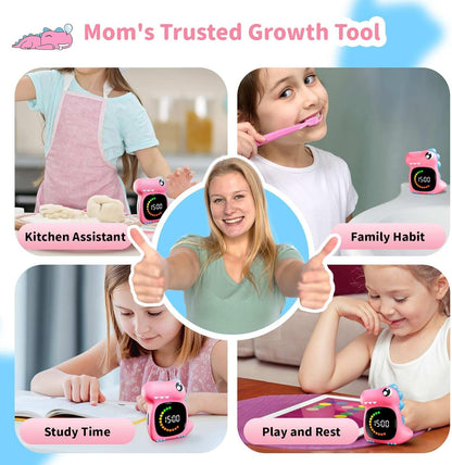 Visual Timer for Kids Light Blue Dinasuor Kids Timer Visual Led Rechargeable Toddler Timer Visual Countdown for Classroom Home Studing Playing