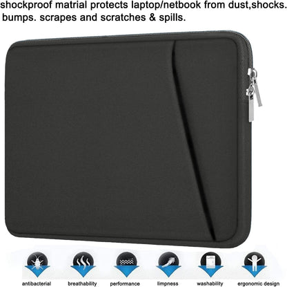 Laptop Sleeve, Durable Briefcase Shockproof Protective Case, Handbags Portable Laptop Bag for 15.6 inch HP Dell Asus Lenovo Notebook Computer with Front Pocket, Black