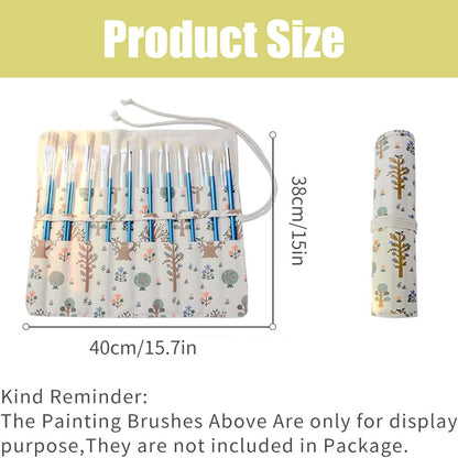 Paint Brush Holder Storage 20 Slots,Art Brush Roll Canvas Pouch,Roll Up Brush Bag Case,Paint Storage Canvas Pouch for Watercolor Gouache