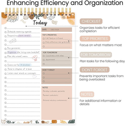To Do List Notepad - To Do List Notebook for Work with 52 Sheets, Undated Daily Planner Perfect for Enhanced Productivity and Goal Achievement - Green
