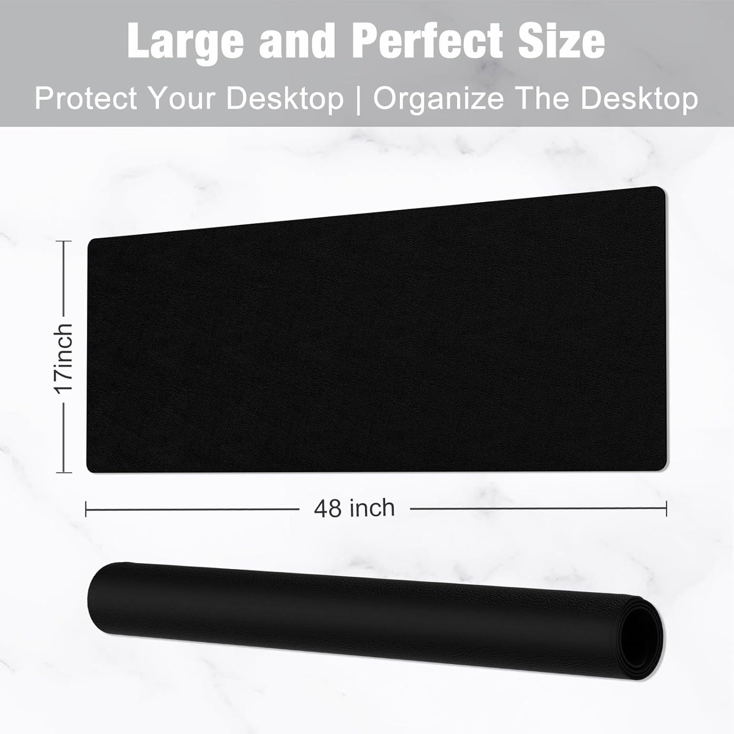 Hsurbtra Desk Pad, 23.6" x 13.8" PU Leather Desk Mat, M Extended Mouse Pad, Waterproof Desktop Blotter Protector, Non-Slip Ultra Thin Small Laptop Keyboard Writing Mat for Office Home, Pink