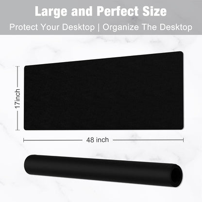 Hsurbtra Desk Pad, 23.6" x 13.8" PU Leather Desk Mat, M Extended Mouse Pad, Waterproof Desktop Blotter Protector, Non-Slip Ultra Thin Small Laptop Keyboard Writing Mat for Office Home, Pink