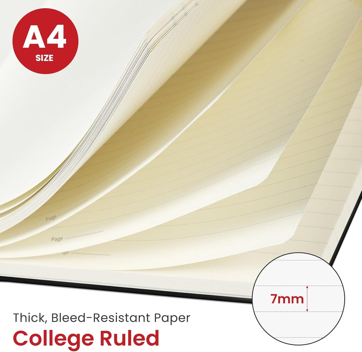 Taja Spiral Lined Notebook, 8.5"x11" Notebooks for Work, Large A4 Journal for Women & Men, College Ruled Journaling Notebook for Writing, Plastic Cover Spiral Journal, Purple
