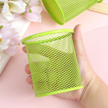 Tamaki Pen Holder Cup for Desk, Desk Organizer Wire Mesh Pencil Cup Holder for Desk Office Pen Organizer (Purple)