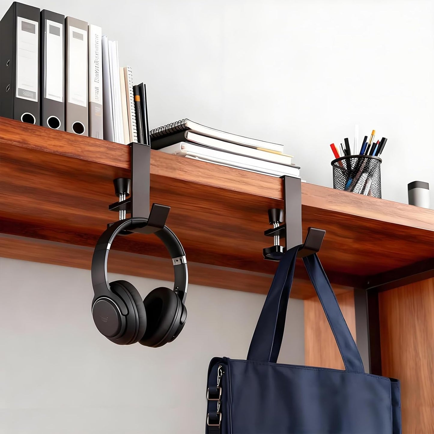 Purse Hook for Table, Bag Hook for Desk, Women's Handbag Holder Backpack Hangers, Metal Adjustable Arm Clamp-on Under Desk Hooks for Hanging