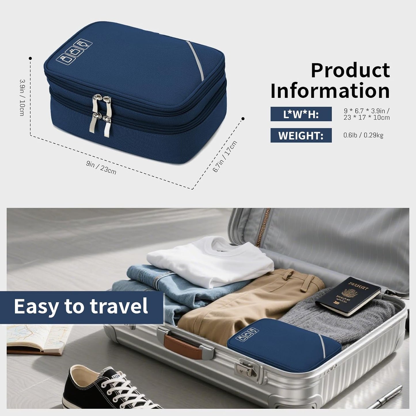 Lanola Travel Cable Organizer Bag, Electronic Accessories Case Portable Double Layer Cable Storage Bag for Cord,phone,Charger, Flash Drive, Phone, SD Card,Personal Items - (Purple)