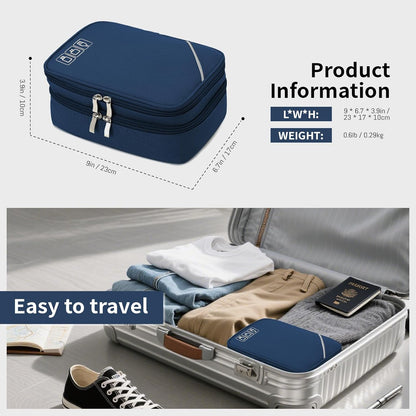 Lanola Travel Cable Organizer Bag, Electronic Accessories Case Portable Double Layer Cable Storage Bag for Cord,phone,Charger, Flash Drive, Phone, SD Card,Personal Items - (Purple)