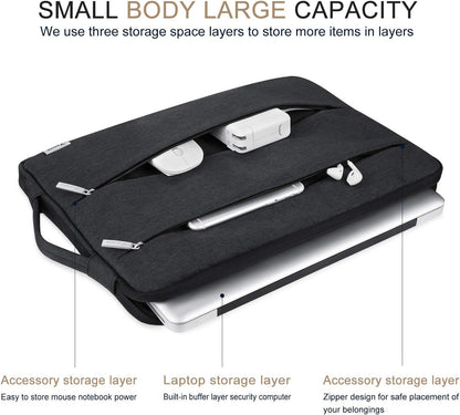 Voova 15.6 16 Inch Laptop Sleeve Case Compatible with MacBook Pro 16 M1/M2/M3/M4 Max 2019-2025, 15.6-16” Hp Lenovo Acer Asus, Waterproof Slim Computer Bag Cover with Handle, Grey