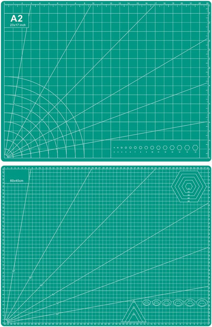 Self Healing Cutting Mat, 23" x 35", Double-Sided Rotary Cutting Mat for Sewing, Quilting, Scrapbooking, Fabric & Craft Cutting Board, (A1), Green
