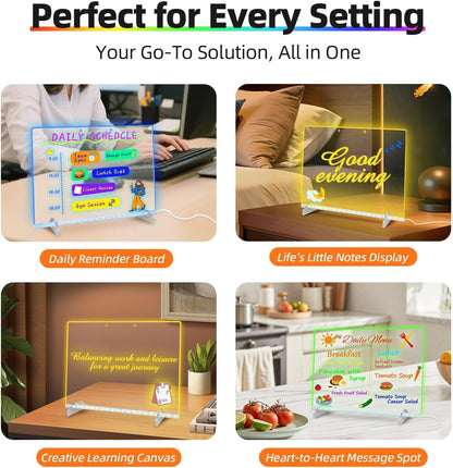 Led Note Board with Colors,16''Drawing Tablet,6 Modes & 8 Colors Light Up Drawing Board,Kids Toy with 13 Light Effects,Birthday Holiday Day Gifts for Girls & Boys Age 3+,Tracing Book（White）