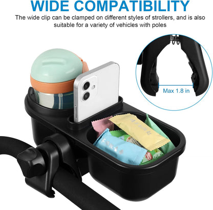 Accmor Stroller Cup Holder, Universal Cup Holder for Uppababy Nuna Doona Strollers, Bottle Drinks Holder for Wheelchair, Walker, Bike, Scooter