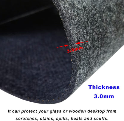 CHuangQi Gaming Mouse Pad, Felt Desk Mat for Laptop Keyboard, 3.0mm Felt Office Table Protector, Non Slip No Crease