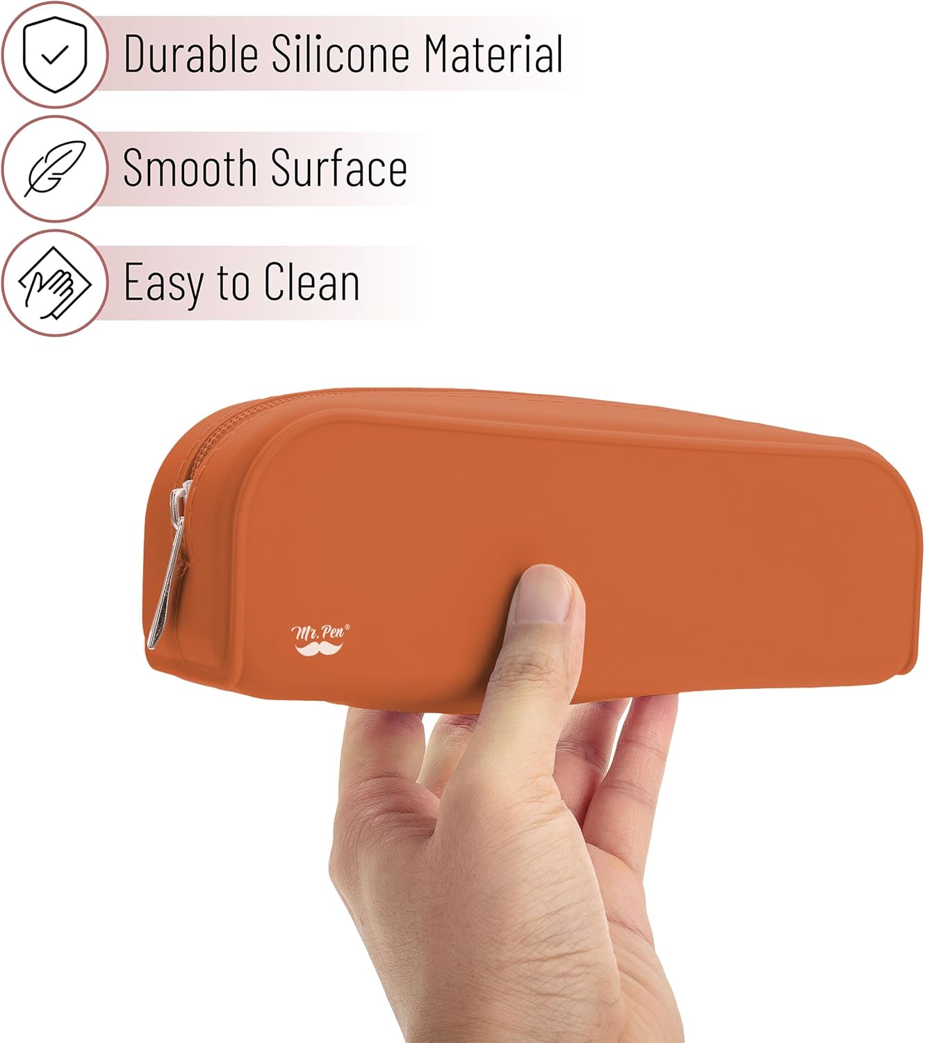 Mr. Pen- Silicone Pencil Case, Aesthetic Pencil Bag for Women, Makeup Pouch, Multifunctional Pouch for Stationery, Cosmetics and Electrical Goods Storage