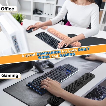 UnivoColors Ergonomic Mouse Wrist Rest,Latest 3.0 Wave Curve Design,High-Resilience Memory Foam Non-Slip Base,Reduces Wrist Fatigue,Ideal for Office Gaming & Long Hours of Use(Black)