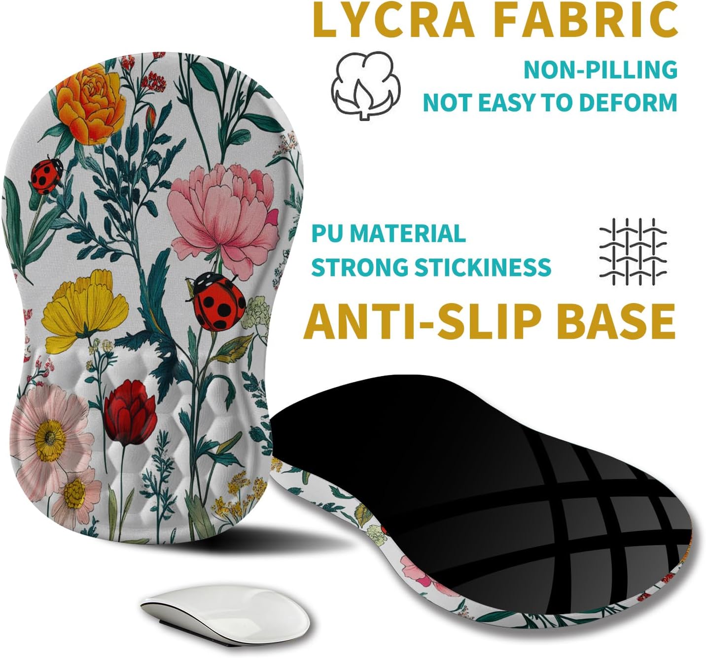 Hokafenle Ergonomic Mouse Pad Wrist Support, Wrist Rest Mousepad for Carpal Tunnel Pain Relief with Integrated Memory Foam Slope Massage Bulge (11.8x7.9 inch,Topographic Contour)