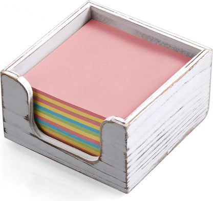 Bivvclaz Wood Sticky Note Holder, 3 x 3 Inch Post It Note Dispenser for Office Desk Accessories, Self Stick Note Pad Holder, Memo Pad Holder Dispenser Organizer for School Office Desk Supplies, Black