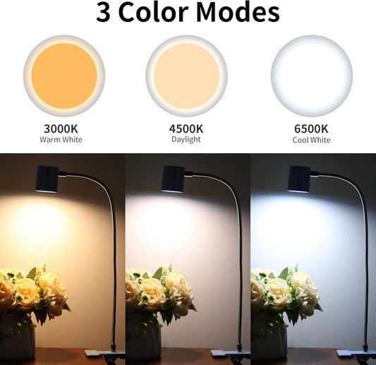 Dott Arts Desk Lamp,USB Clip On Light,Book Lights for Reading at Night,3 Color Modes,10 Brightness Clamp Lights,360° Gooseneck LED Reading Light for Books in Bed,Eye-Care for Home Office,Headboards