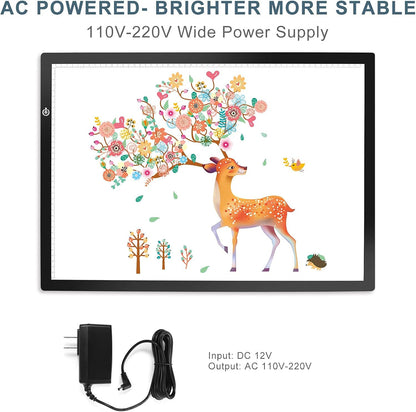 LitEnergy A3 Copy Light Board Tracing Box, Ultra-Thin Adjustable Drawing Tablet USB Power Artcraft LED Tracer Pad for Diamond Art Painting Accessories, Streaming, Sketching, Animation, Stenciling