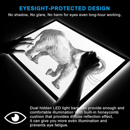 LitEnergy A3 Copy Light Board Tracing Box, Ultra-Thin Adjustable Drawing Tablet USB Power Artcraft LED Tracer Pad for Diamond Art Painting Accessories, Streaming, Sketching, Animation, Stenciling