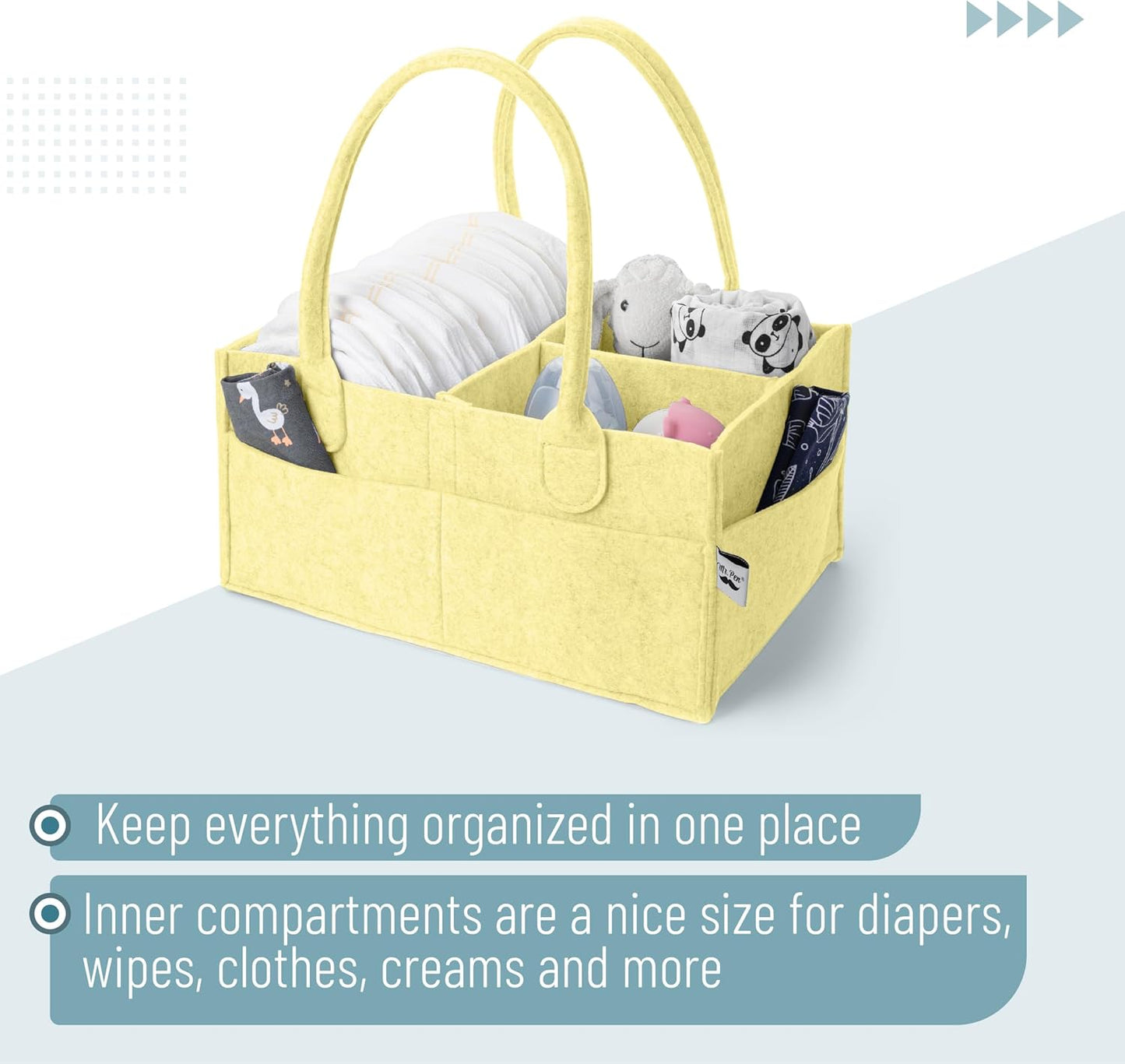 Mr. Pen- Baby Diaper Caddy Organizer, Gray, Medium, Nursery Storage Bin and Car Organizer for Diapers and Baby Wipes