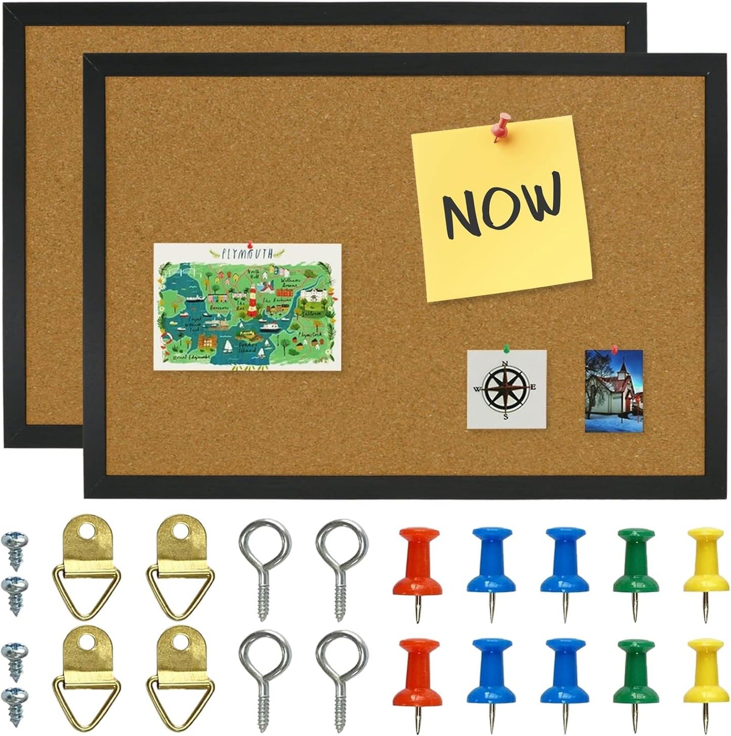 OWLKELA Cork Bulletin Board 17.7"X 13.3", Notice Pin, Ideal for Office & Home Decor, School Message or Vision