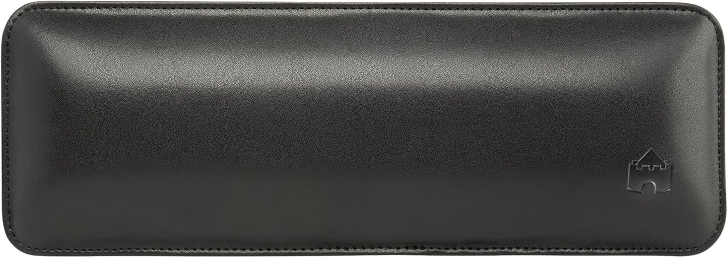 Bailey Compact by Castle - Wrist Rest for Keyboards with Around 61 Keys - Leather Ergonomic Computer Extra Firm Keyboard Wrist Support for Typists, Gaming, Heavy Office Use (Stone, Compact Size)