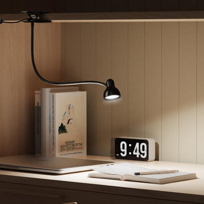 LiFMIRA Clip-on Reading Light - 3 Color Modes, 10 Dimmable Brightness, Eye Care Clamp Desk Lamp with Flexible Gooseneck for Reading in Bed, Desk, Headboard, Computer