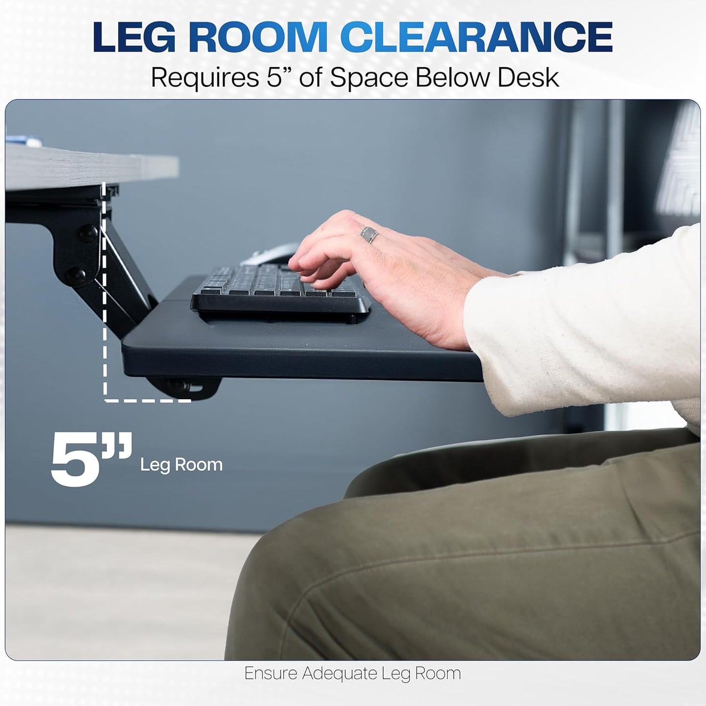 VIVO Adjustable Computer Keyboard & Mouse Platform Tray Ergonomic Under Table Desk Mount Drawer Underdesk Shelf (MOUNT-KB03B)