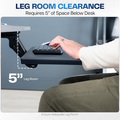 VIVO Adjustable Computer Keyboard & Mouse Platform Tray Ergonomic Under Table Desk Mount Drawer Underdesk Shelf (MOUNT-KB03B)