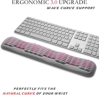 UnivoColors Ergonomic Mouse Wrist Rest,Latest 3.0 Wave Curve Design,High-Resilience Memory Foam Non-Slip Base,Reduces Wrist Fatigue,Ideal for Office Gaming & Long Hours of Use(Black)