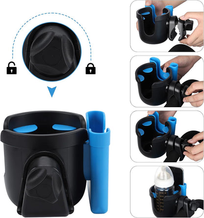 Accmor 2-in-1 Walker Cup Holder with Phone Holder, Wheelchair Cup Holder, Rollator Cup Holder, Cup Phone Holder for Walker, Wheelchair, Rollator, Mobility Scooter