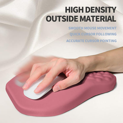 Ergonomic Raised Mouse Pad Wrist Support with Bilateral Slope Memory Foam Mousepad for Wrist Rest and Carpal Tunnel Pain Relief 11.8x7.9〃 Black