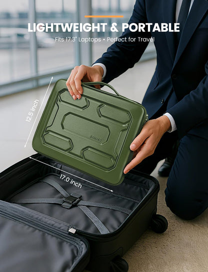 DOMISO 15.6 inch Laptop Sleeve with Handle Shockproof Computer Bag Waterproof EVA Protective Carrying Case for 15.6" Lenovo Yoga 720 IdeaPad 310 320 ThinkPad T570/Dell Inspiron 15/HP Envy 15, Black