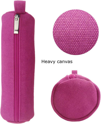 Heavy Canvas Stationery Portable Compact Simple Zipper Pencil Case and Durable Small Medicine Bag 1 Pack Khaki