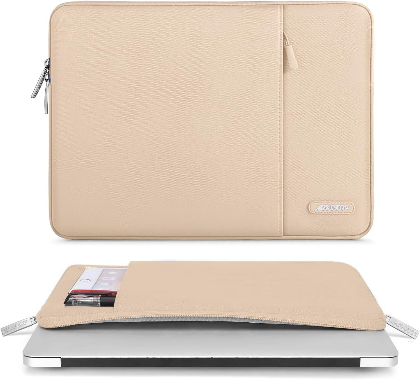 MOSISO Laptop Case 15 inch, 15 inch Laptop Sleeve Compatible with MacBook Air M5 A3448 M4 A3241 M3 A3114 M2 A2941 2026-2023, Dell XPS, Polyester Vertical Computer Sleeve Bag with Pocket, Black - Colors B