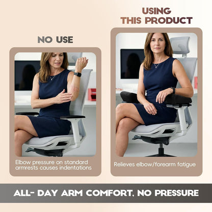 Office Chair Arm Pads, Ergonomic Memory Foam Wheelchair Cover, Arm Rest Pillow for Desk, Computer, Gaming and Elbows (Skin-Friendly Arm Rest Pillow)
