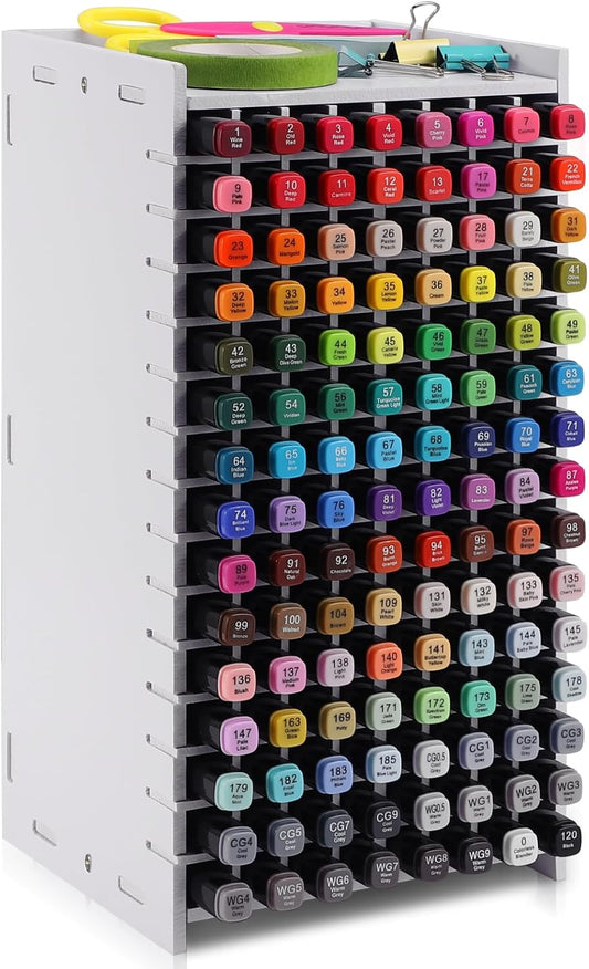 Marker Organizer, 240 Slots Marker Storage Organizer, Marker Holder with Divider Art Marker Rack for Pens Colored Pencils Art Brushes Adjustable Pencil Holder for Desk Organizer