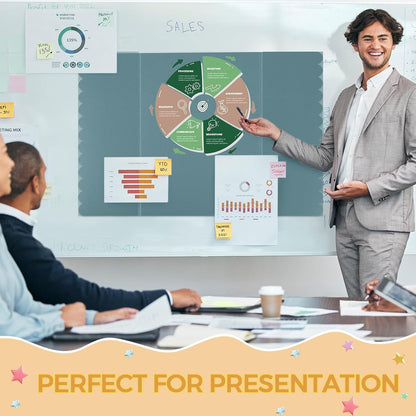 Mooliwe 4 Pack 24" X 16" Trifold Poster Board, Medium Tri Fold Boards Foldable Corrugated Presentation Display Scalloped Borders for Science Fair Events, School Projects, Exhibitions (Macaron)