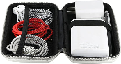 iMangoo Travel Essential Electronics Organizer Pouch Charger Case, Shockproof Dual Zipper Power Bank Cables Tech Accessories Purse, Men & Women Travel Must Have Storage Bag, 6.5x3.2x1 inch Rose Gold