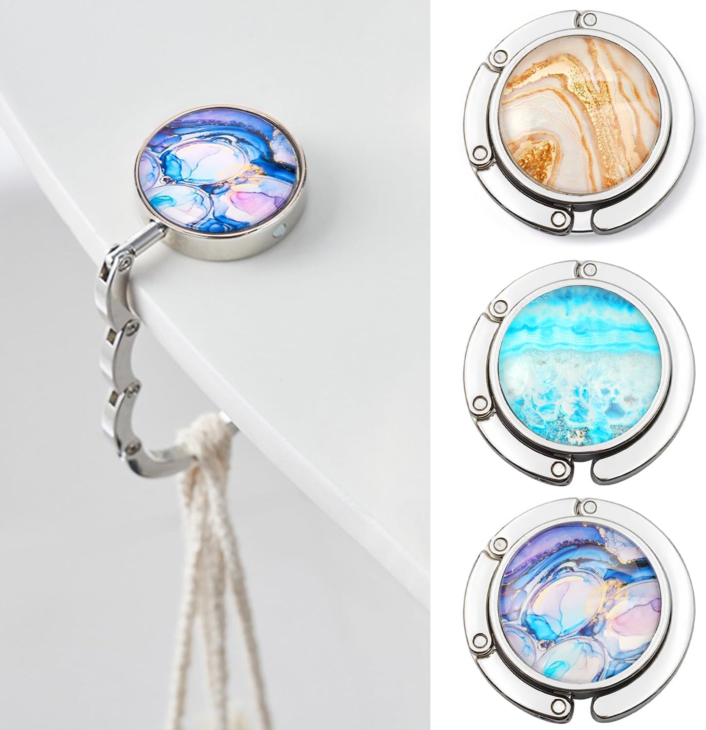 Foldable Purse Hook for Table - Portable Bag Holder - Strength Alloy Materials Heavy Duty Hanger