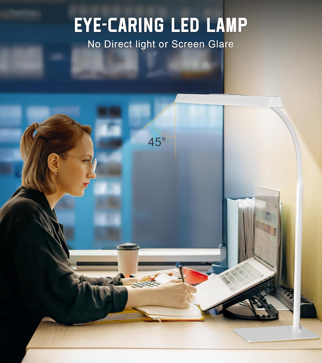 Desk Lamp with Clamp, Eye Caring LED Desk Lamp for Home Office with Gooseneck, Clip on Light with 3 Color Modes for Working, Reading, Drawing
